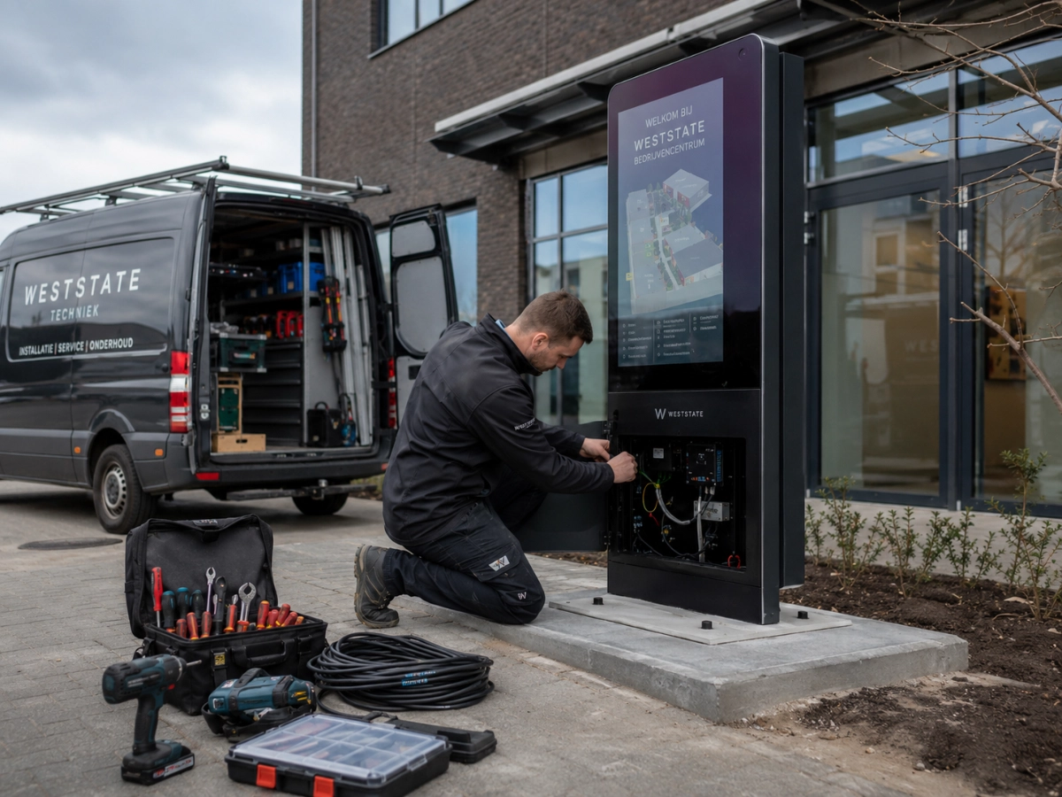 Aufbau und Installation digitaler Werbestelen